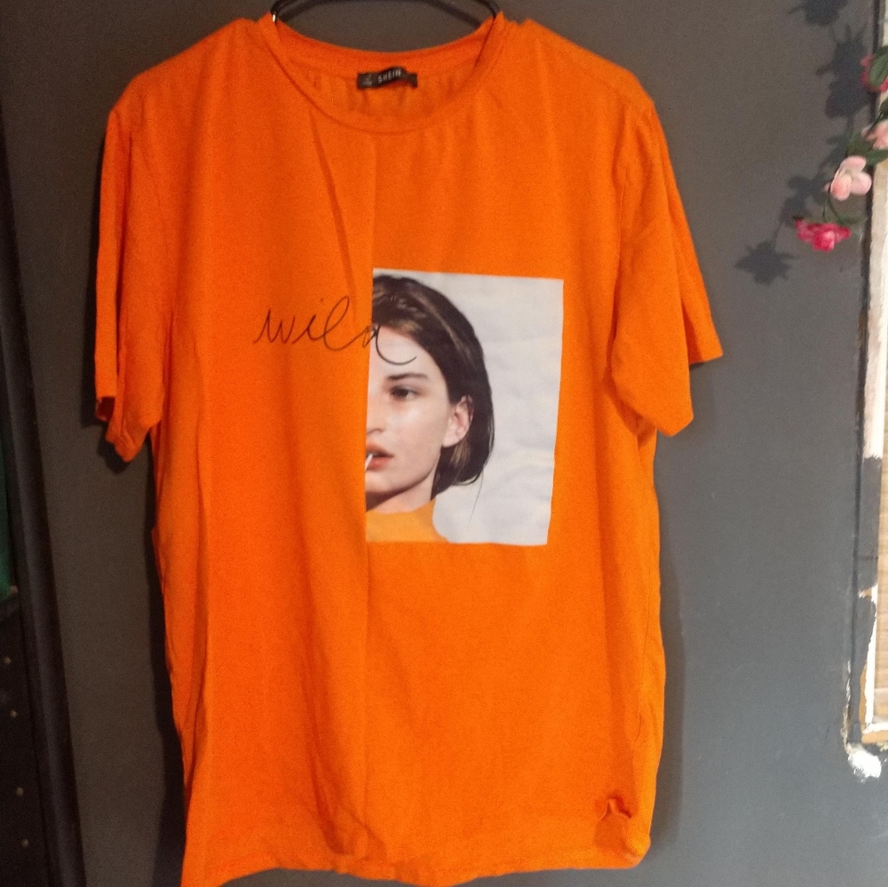 SHEIN Neon Orange T-Shirt